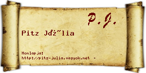 Pitz Júlia névjegykártya